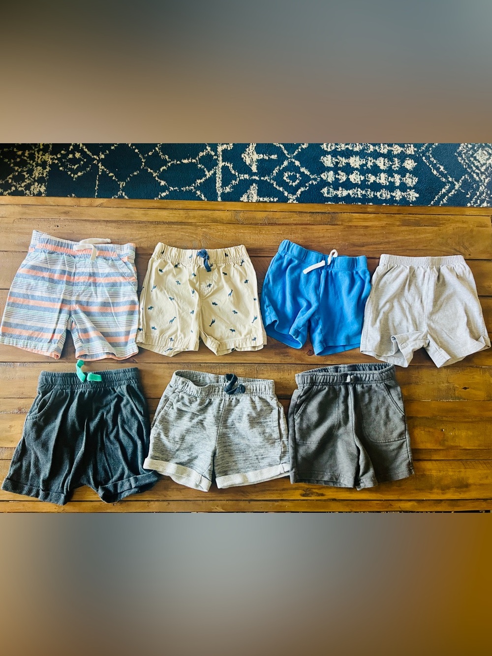 Lot of 7 Toddler Boys Casual Pull-On Shorts, size 24m/2T